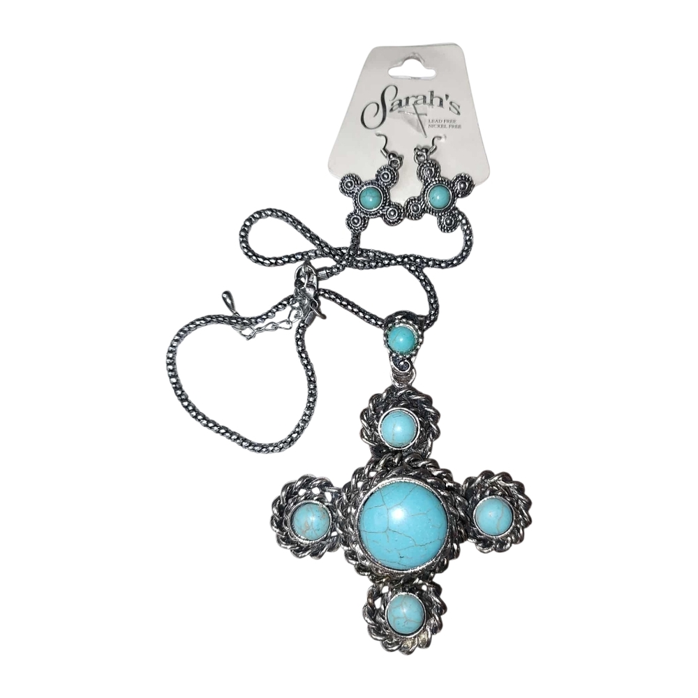 Sara's Silver Necklace with Turquoise Accents